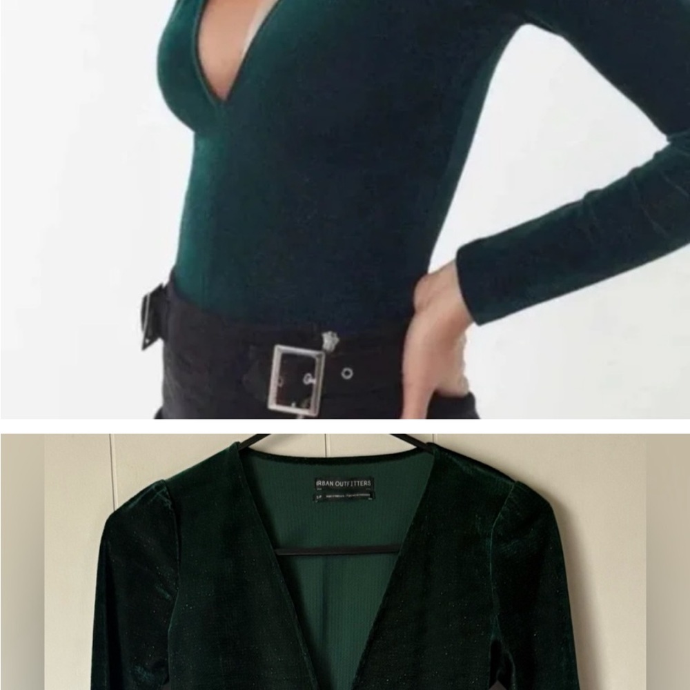 Elegant Emerald Green Women's Top - Picture 4 of 8